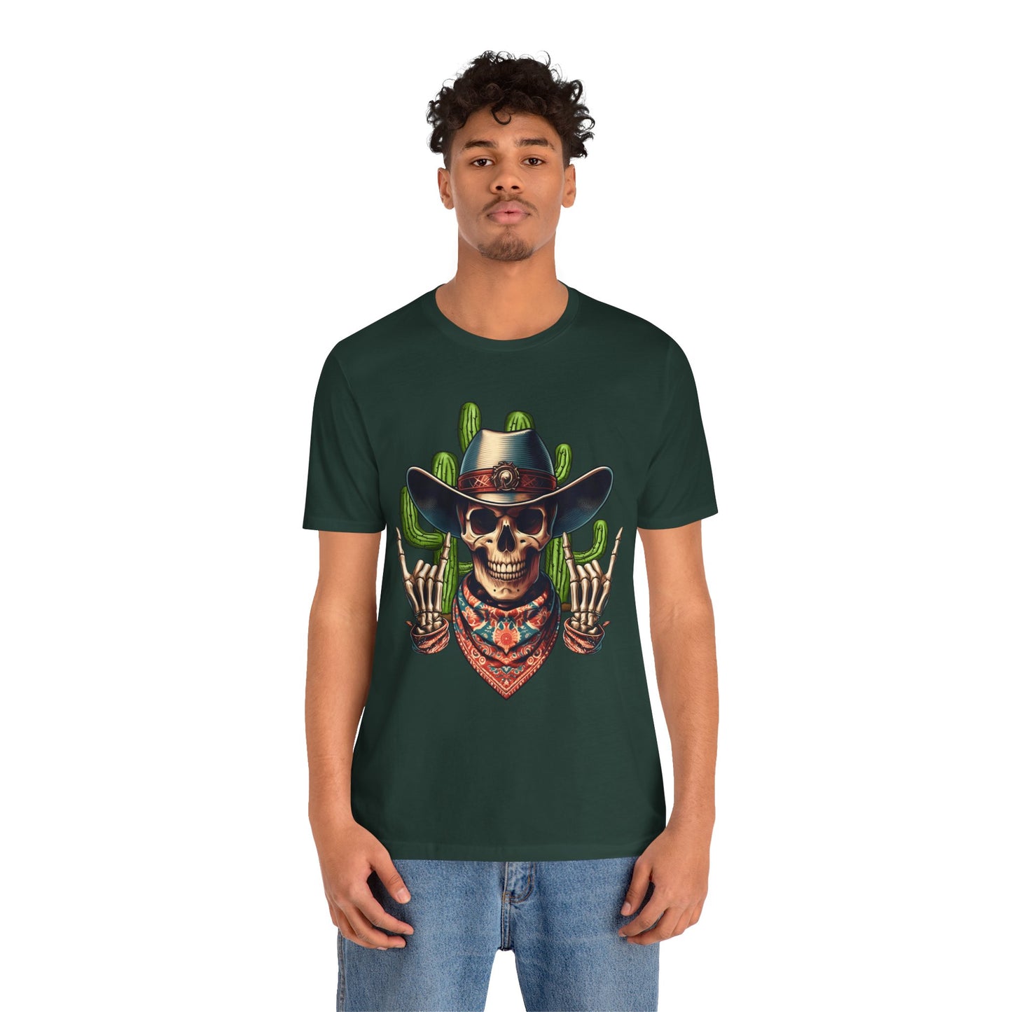 Skeleton Cowboy Howdy Shirt – Rock Hand Skull Western Rodeo Texas Tee