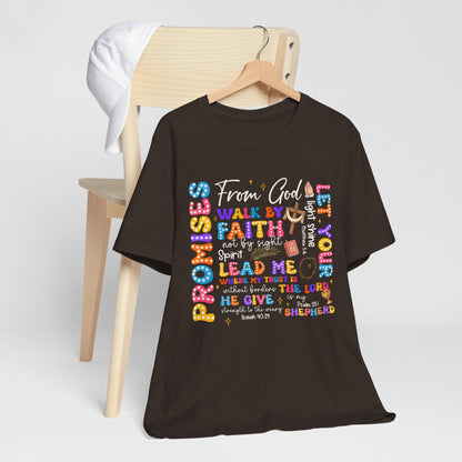 Walk by Faith Not by Sight Shirt – Christian 2 Corinthians 5:7 Groovy Scripture Tee