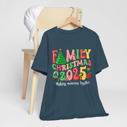 Family Christmas 2025 Shirt – Retro Groovy Xmas Lights Matching Holiday Tee