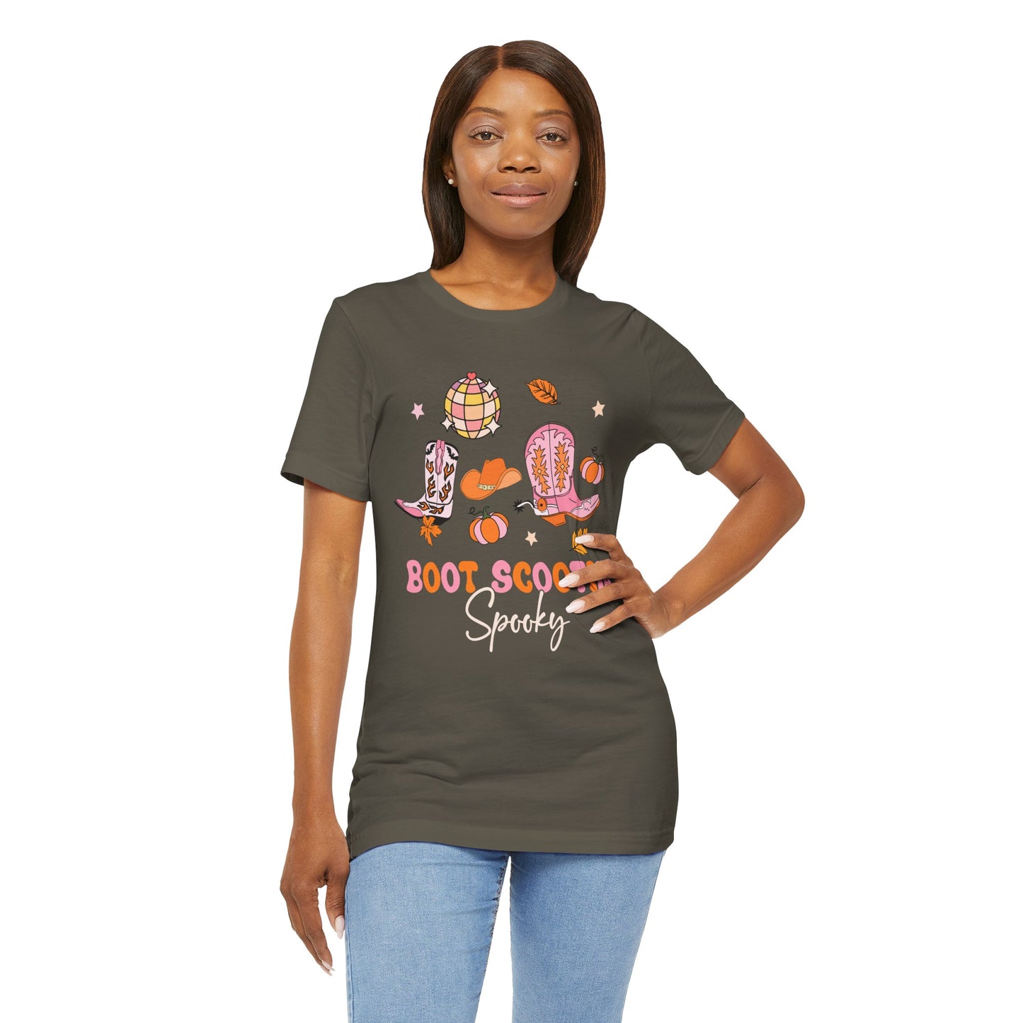 Boot Scootin’ Spooky Shirt – Retro Howdy Cowgirl Western Halloween Fall Tee