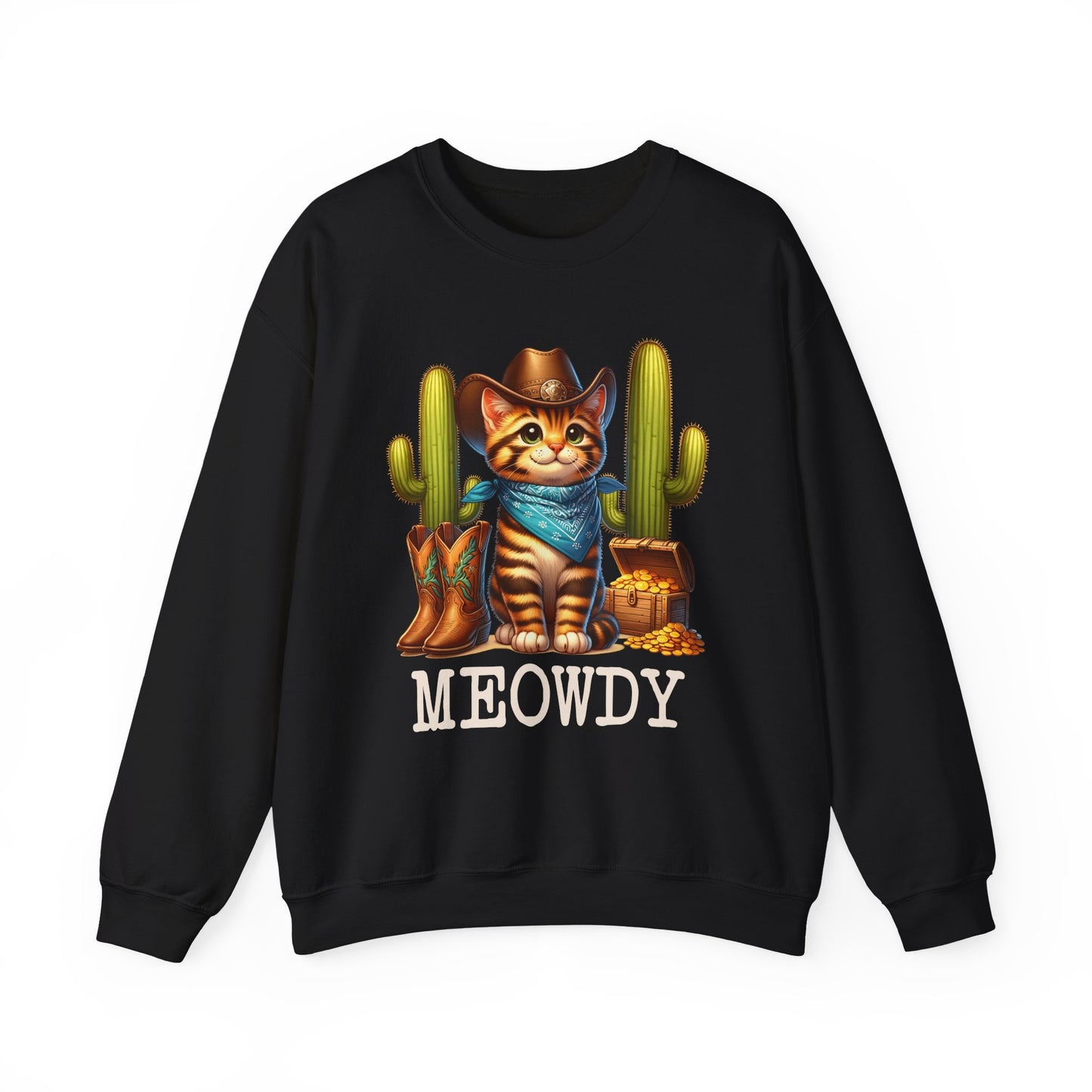 Meowdy Cowboy Cat Sweatshirt – Western Howdy Southern Country Cactus Pullover