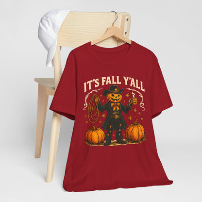 It’s Fall Y’all Shirt – Funny Pumpkin Cowboy Western Halloween Rodeo Tee