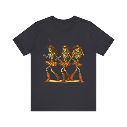 Skeleton Cowgirls Shirt Line Dancing Western Halloween Rodeo Tee