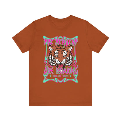 The Heavens Are Roaring Shirt – Psalm 19:1 Tiger Christian Faith Tee