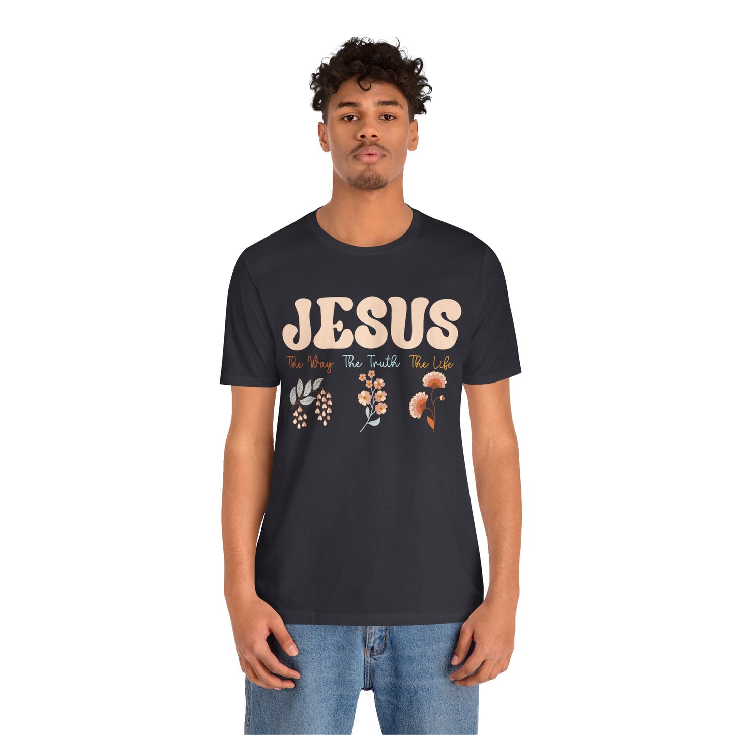 Jesus The Way The Truth The Life Shirt – Groovy Floral John 14:6 Christian Tee