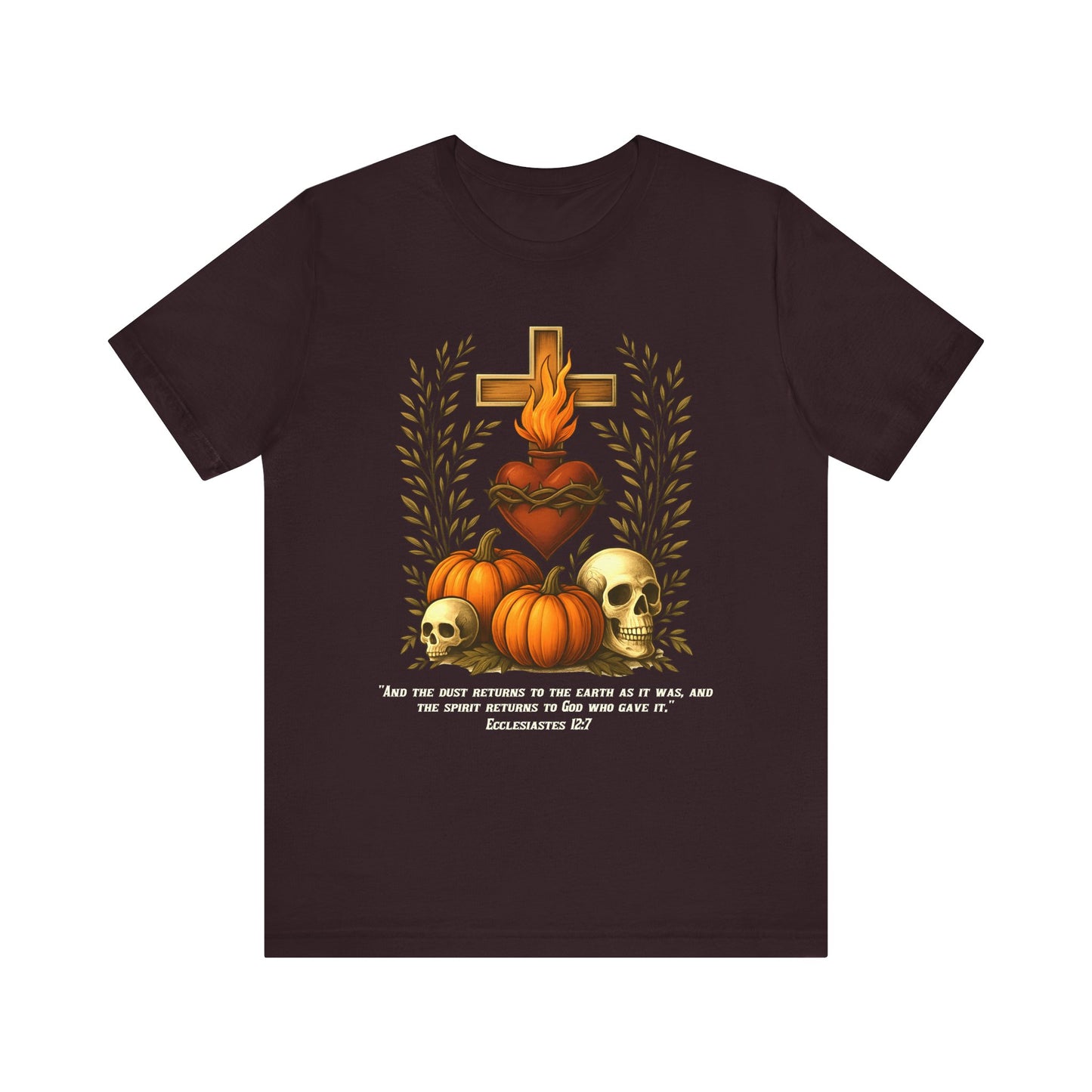 Sacred Heart Halloween Shirt – Jesus Skulls Pumpkins Christian Cross Tee