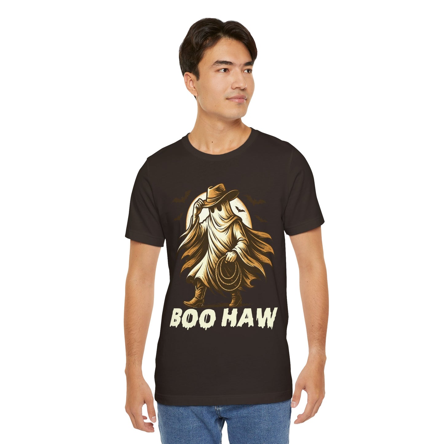 Boo Haw Shirt Ghost Cowboy Western Halloween Tee, Funny Rodeo Spirit Fall Outfit
