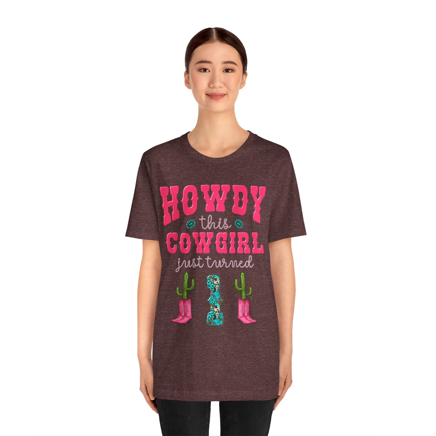 Howdy This Cowgirl Just Turned 1 Shirt – Western First Birthday Girl Rodeo Party Tee
