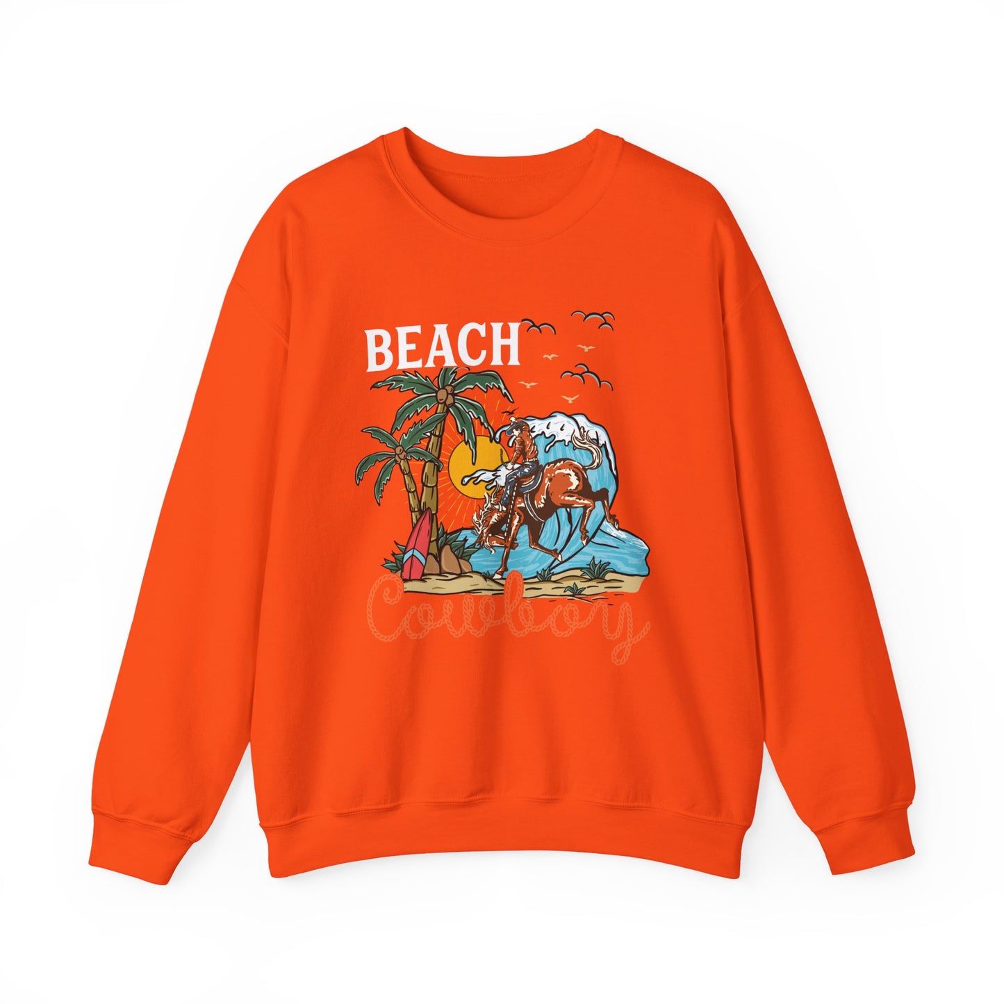 Beach Cowboy Sweatshirt – Tropical Palm Tree Western Rodeo Texas Pullover