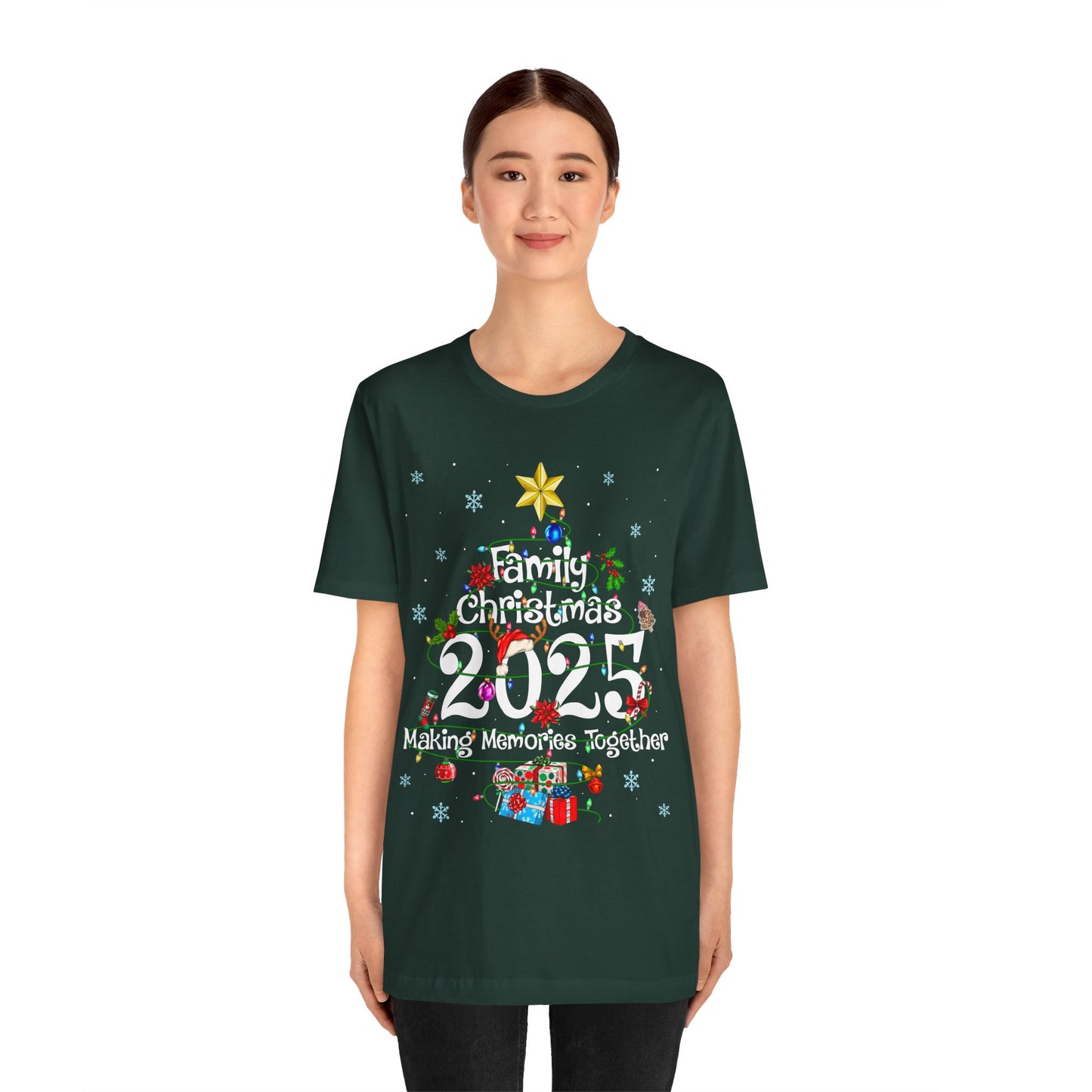 Family Christmas 2025 Tree Shirt – Festive Holiday Lights Matching Pajama Tee
