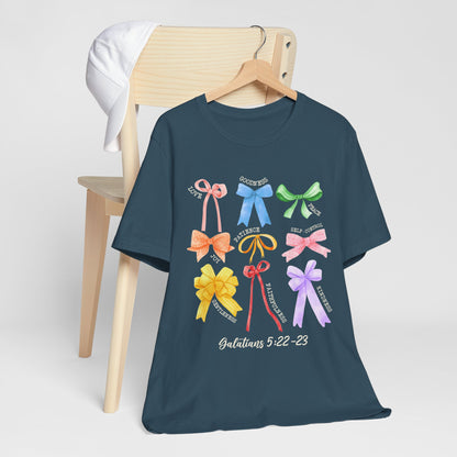 Christian Bow Shirt – Bible Verse Spirit Joy Peace Patience Kindness Tee