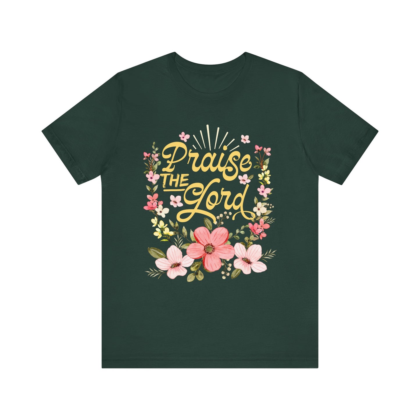 Praise the Lord Shirt – Christian Worship Groovy Retro Daisy Floral Faith Tee