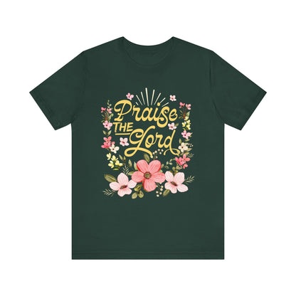 Praise the Lord Shirt – Christian Worship Groovy Retro Daisy Floral Faith Tee