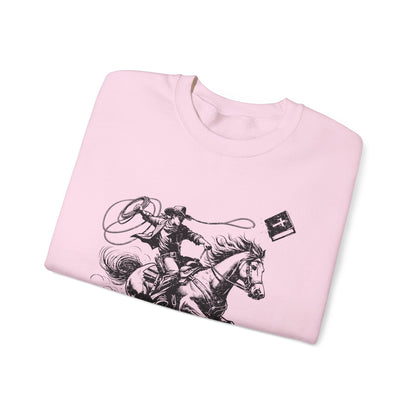 Retro Cowboy Riding Horse Sweatshirt – Christian Scripture Western Rodeo Pullover