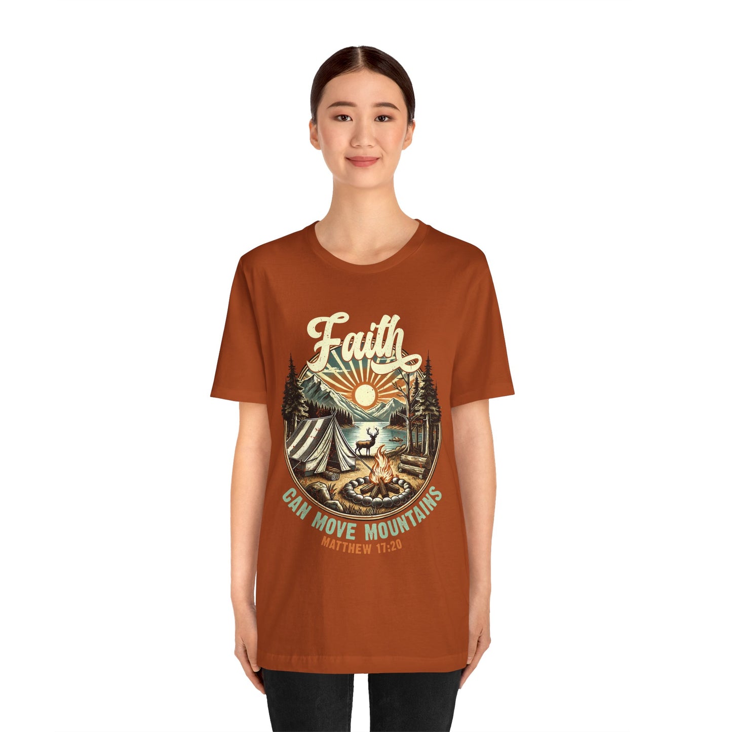 Faith Can Move Mountains Shirt – Matthew 17:20 Retro Christian Jesus Tee