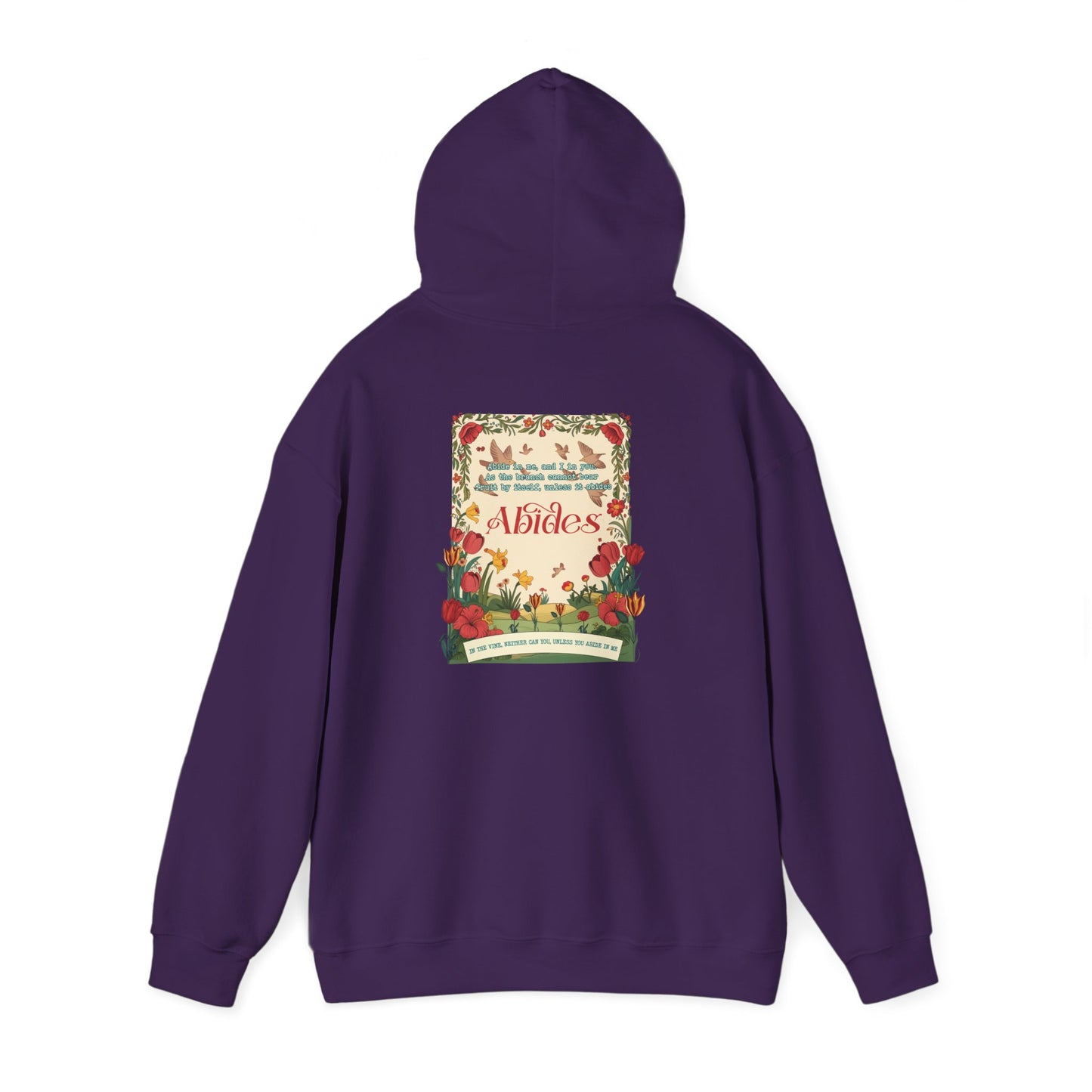 Abide in Me Hoodie – Faithful Blooms Bible Scripture Christian Pullover