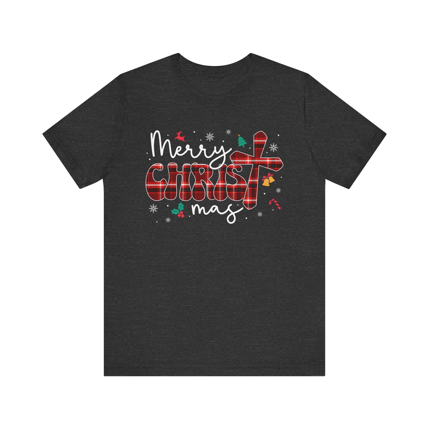 Merry Christmas Cross Shirt – Christian Buffalo Plaid Family Pajama Tee