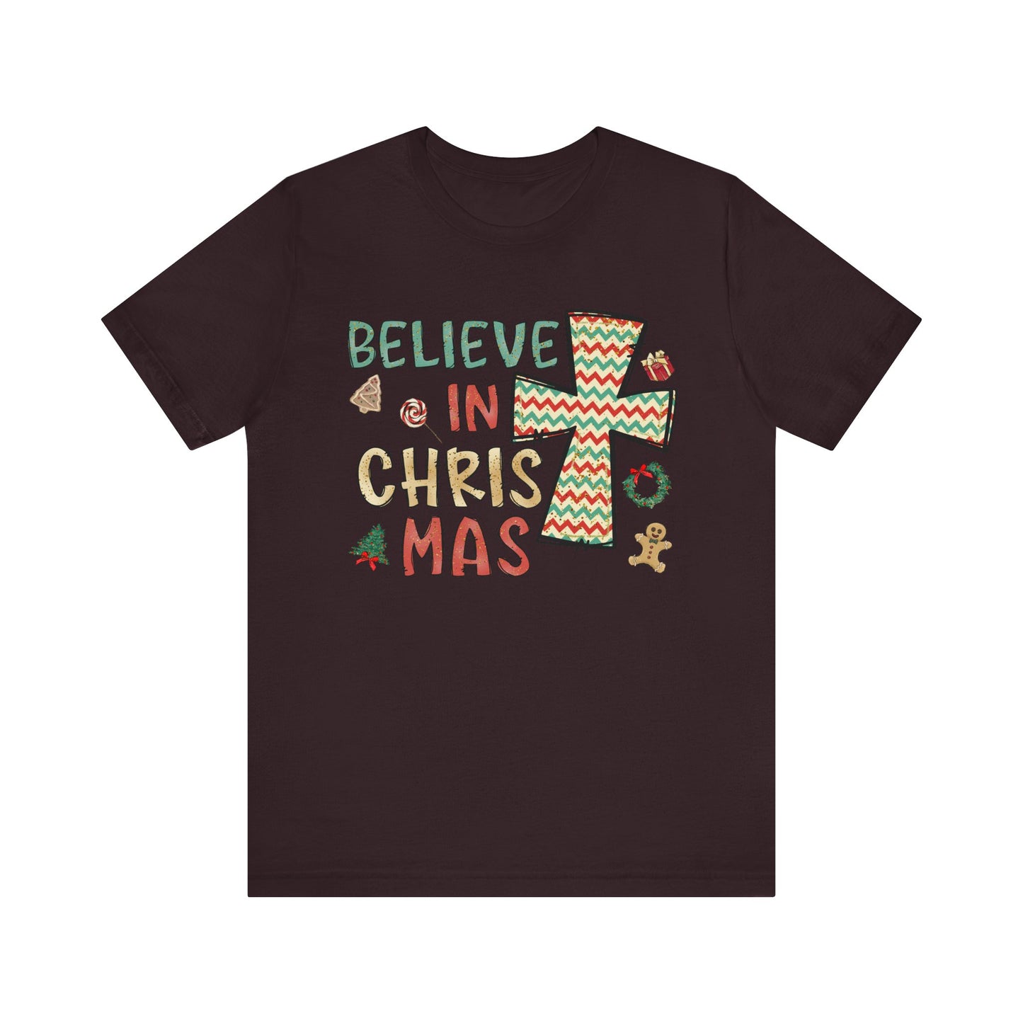 Believe in Christ-Mas Shirt – Retro Christian Jesus Vintage Holiday Faith Tee