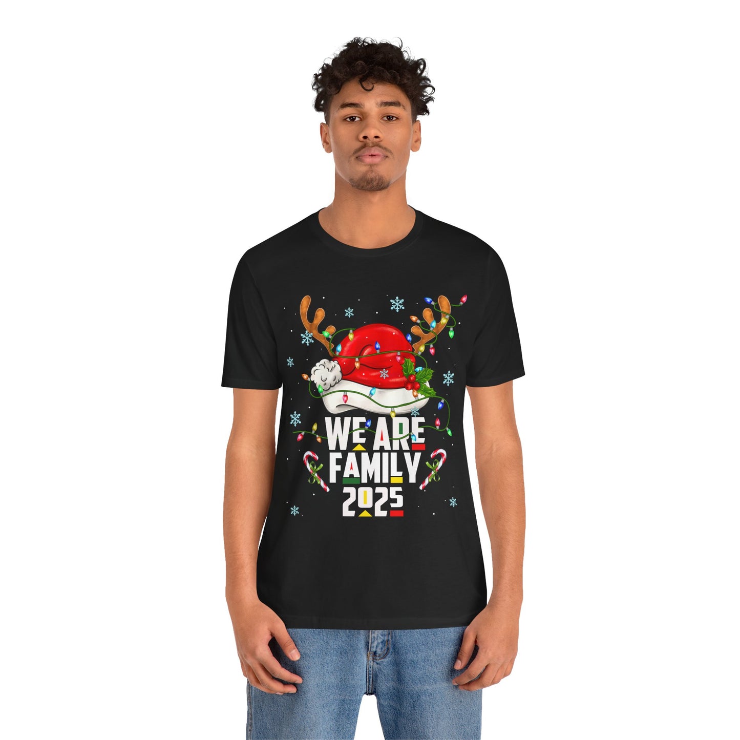 We Are Family 2025 Shirt – Afro Christmas Tree & Santa Matching Black Family Tee