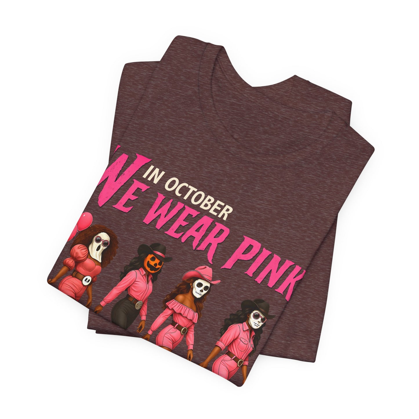 In October We Wear Pink Shirt – Spooky Cowgirl Western Halloween Tee