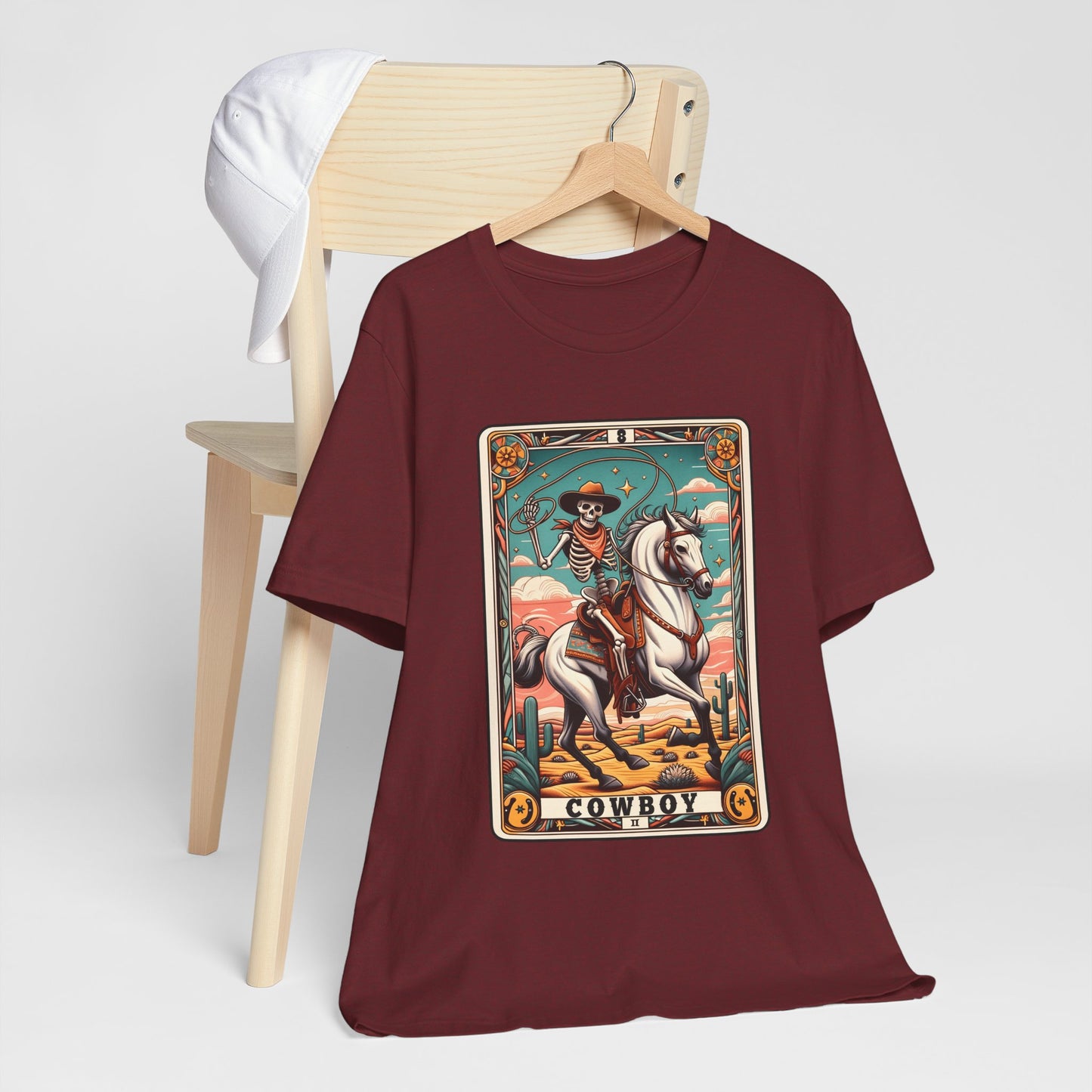 Cowboy Skeleton Tarot Card Shirt – Western Howdy Texas Rodeo Tee