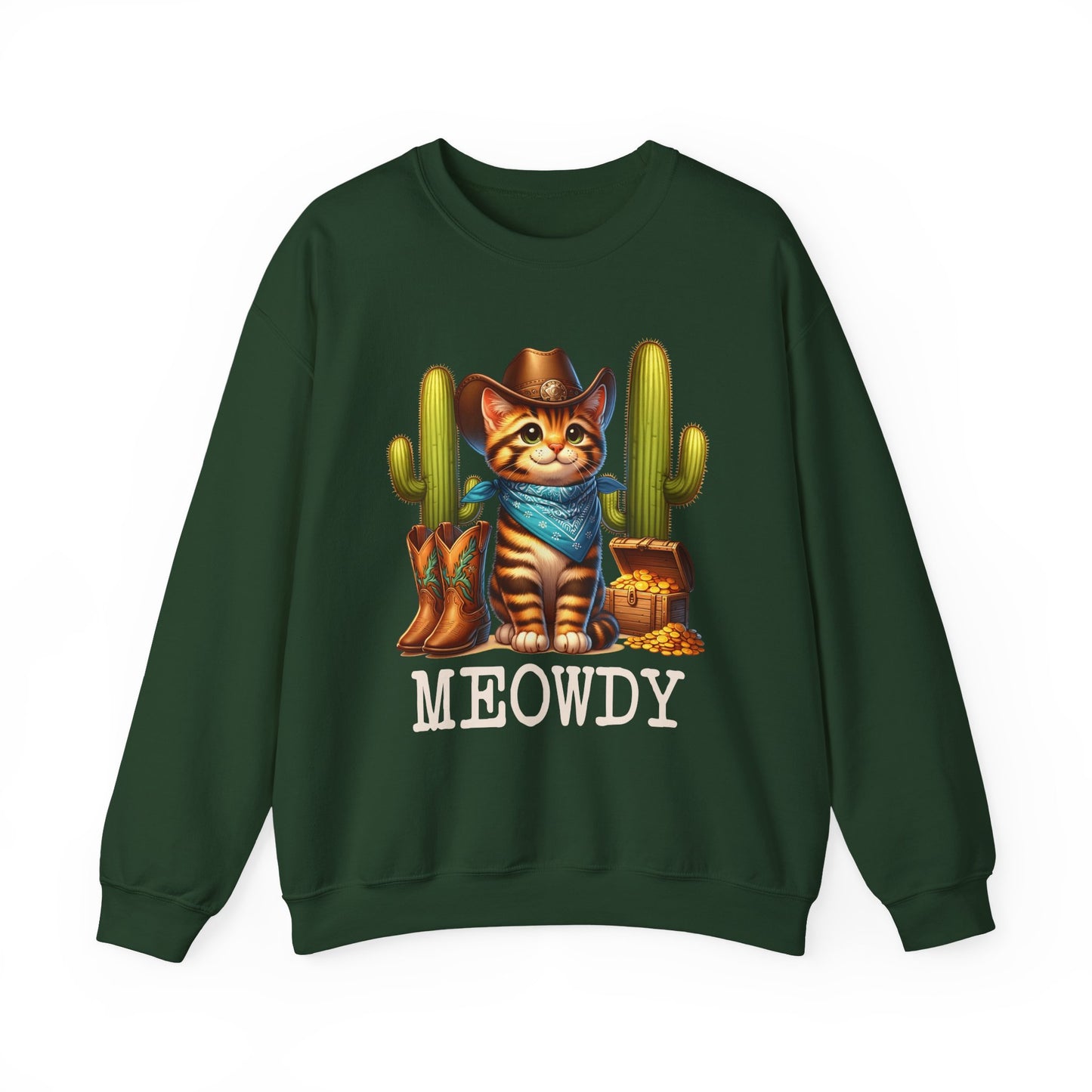 Meowdy Cowboy Cat Sweatshirt – Western Howdy Southern Country Cactus Pullover