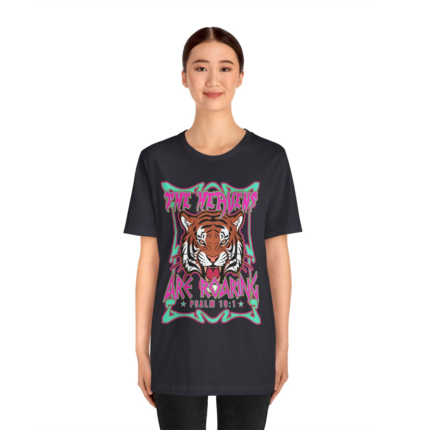 The Heavens Are Roaring Shirt – Psalm 19:1 Tiger Christian Faith Tee