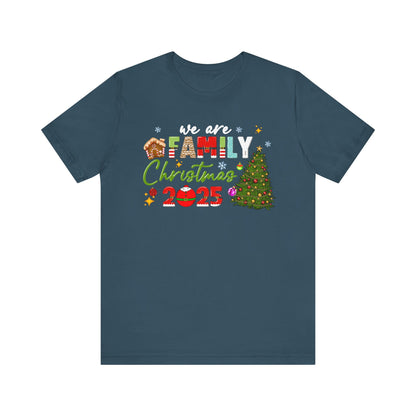 We Are Family Christmas Shirt – Matching Holiday Tee with Christmas Tree Lights