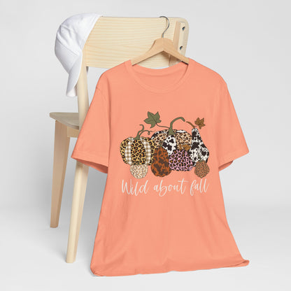 Wild About Fall Shirt – Pumpkin Leopard Plaid Autumn Thanksgiving Tee