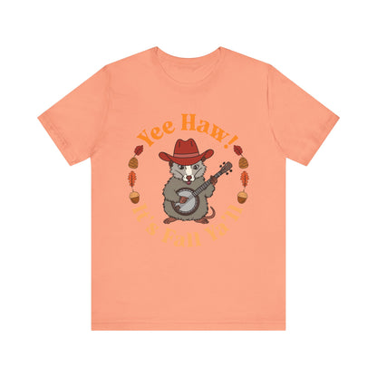 Yee Haw It’s Fall Y’all Shirt – Funny Possum Country Western Rodeo Tee