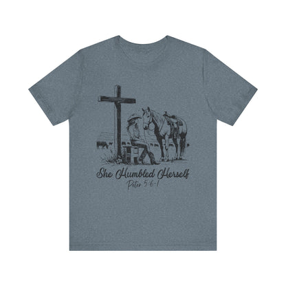 She Humbled Herself Shirt – Christian Faith Western Rodeo Country Tee