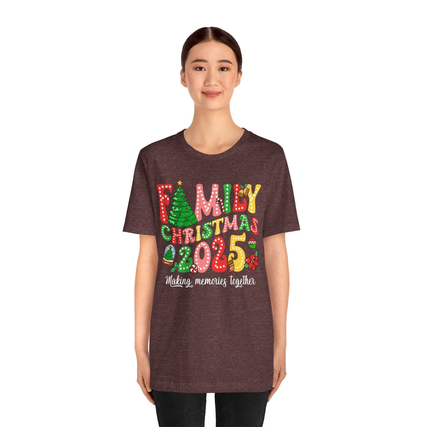 Family Christmas 2025 Shirt – Retro Groovy Xmas Lights Matching Holiday Tee
