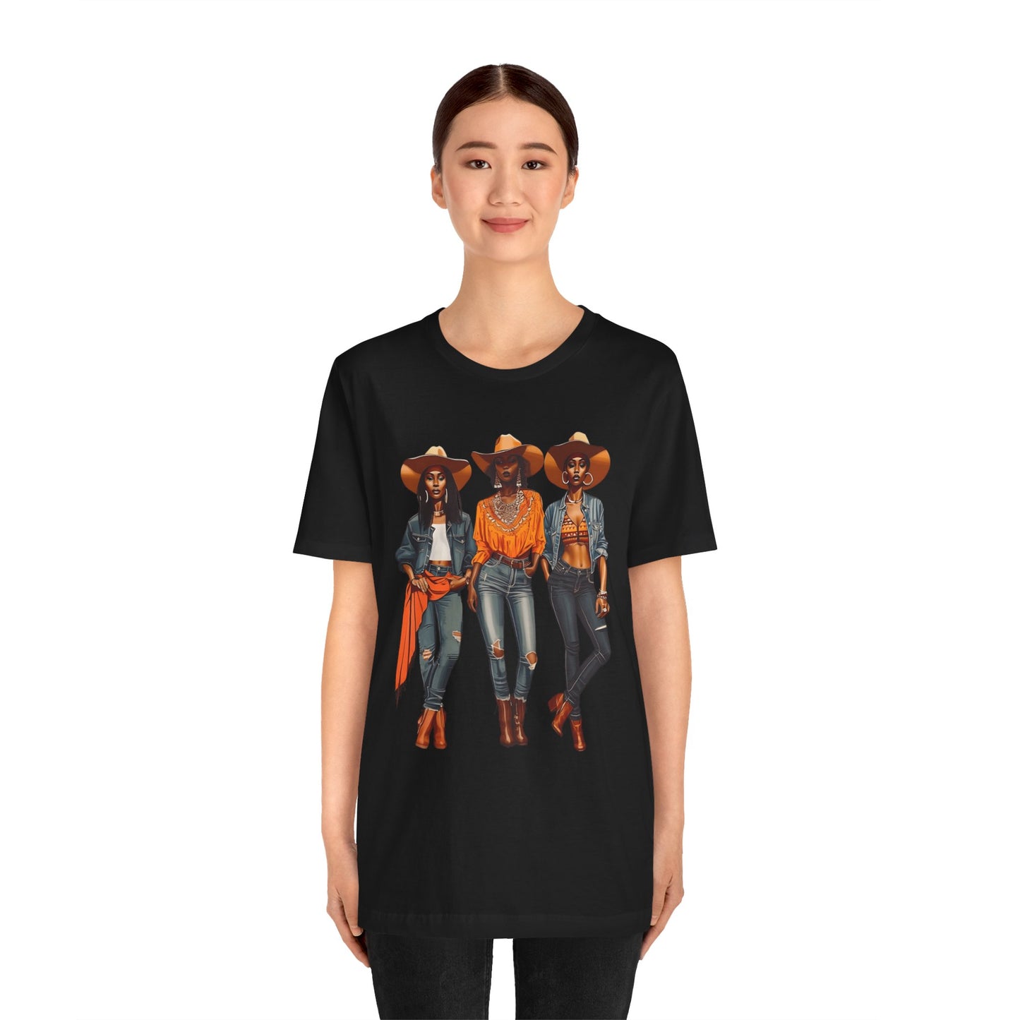 Black Cowgirl Shirt – Western Rodeo Tee with Melanin Pride & Texas Cowgirl Graphic