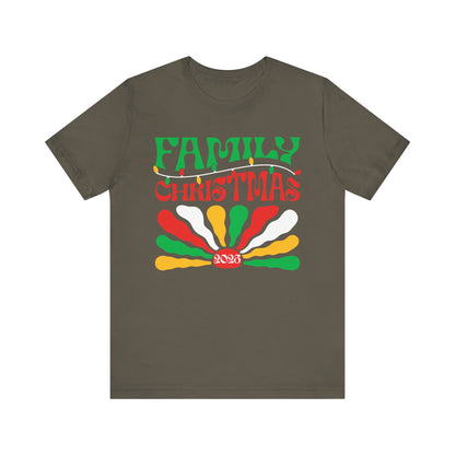 Family Christmas 2025 Shirt – Retro Groovy Matching Holiday Sunburst Tee