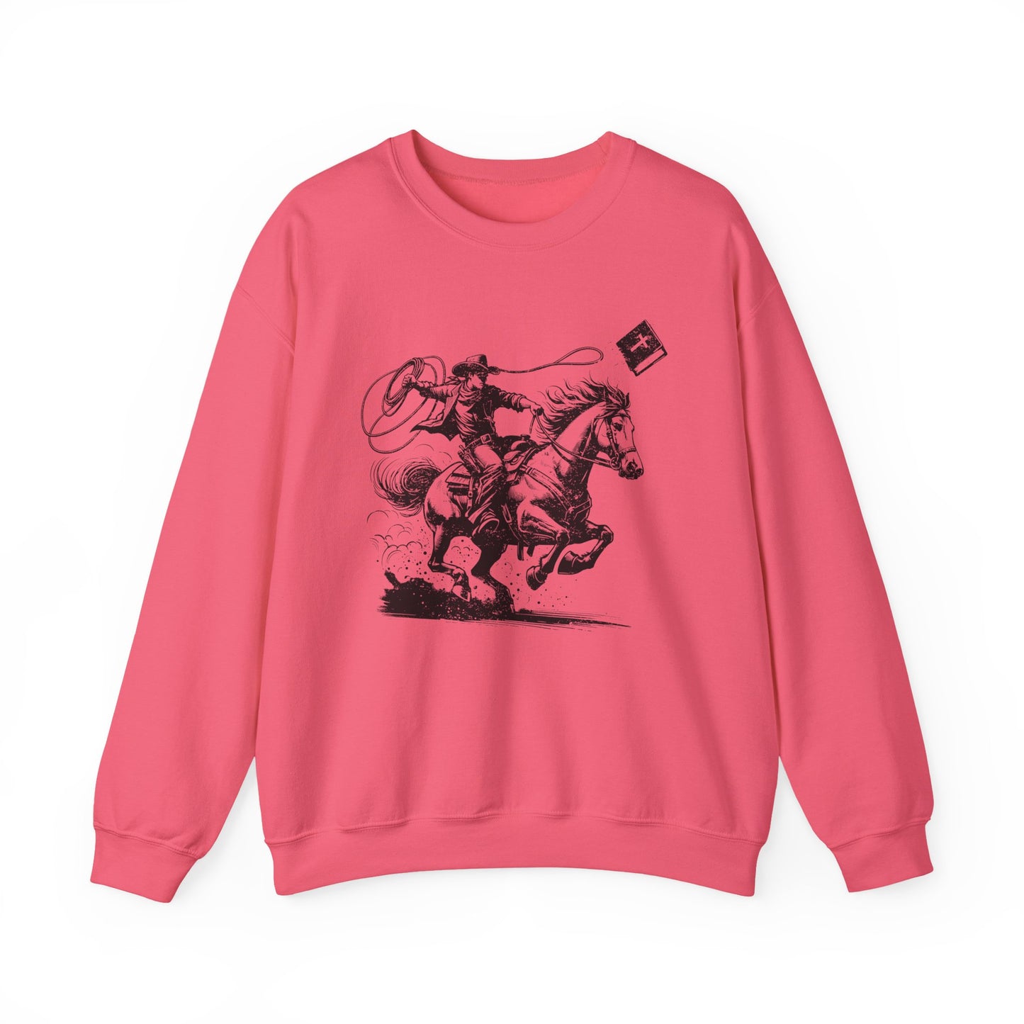 Retro Cowboy Riding Horse Sweatshirt – Christian Scripture Western Rodeo Pullover