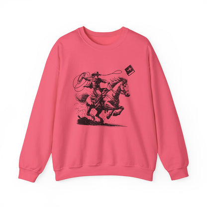 Retro Cowboy Riding Horse Sweatshirt – Christian Scripture Western Rodeo Pullover