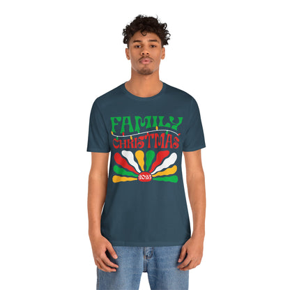 Family Christmas 2025 Shirt – Retro Groovy Matching Holiday Sunburst Tee