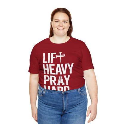Lift Heavy Pray Hard Cross Nails Trendy Christ Gym Vintage T-Shirt