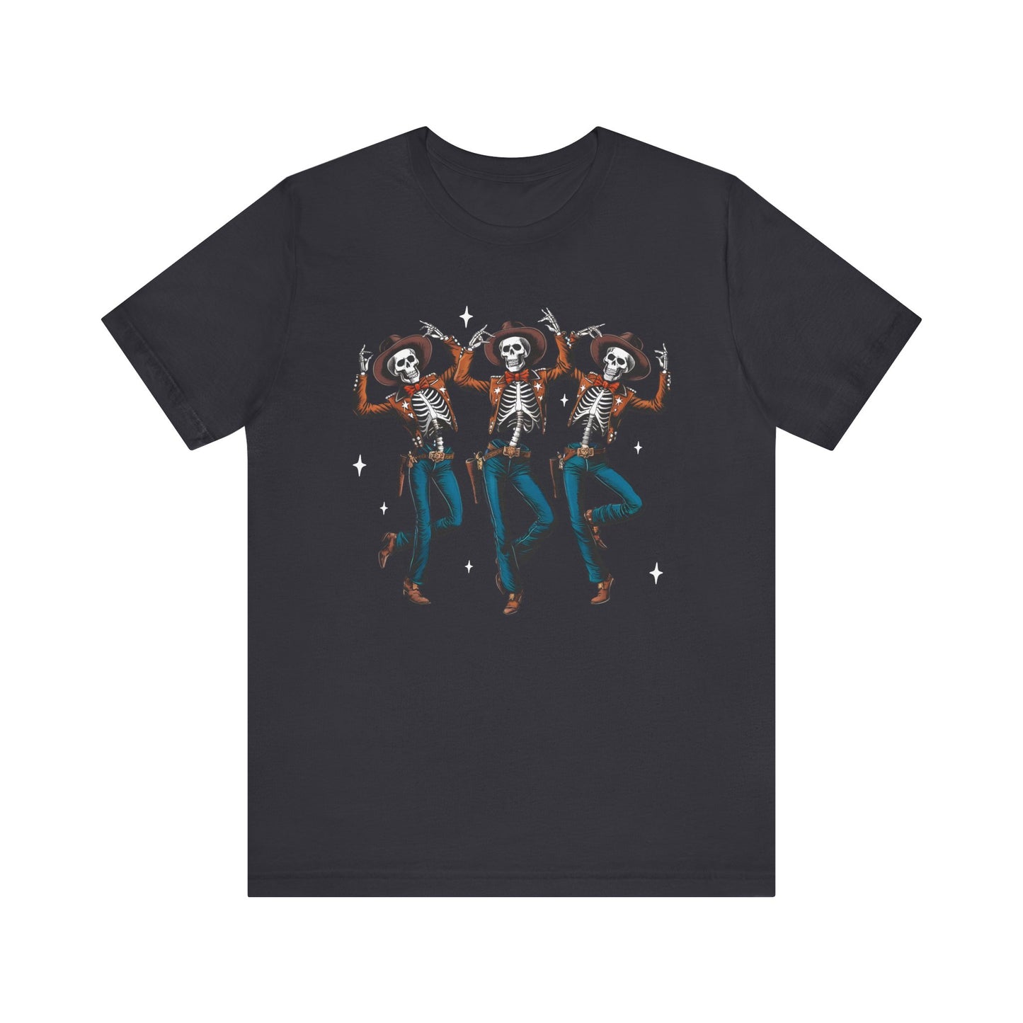 Halloween Western Dancing Skeletons Cowboy Creepy Country T-Shirt