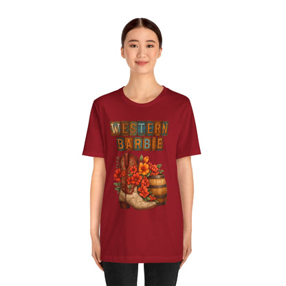 Western Barbie Cowgirl Boot Shirt – Floral Rodeo Country Girl Tee