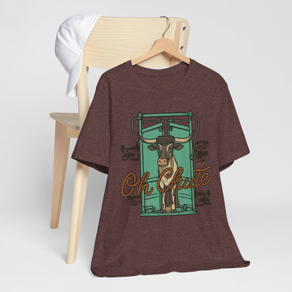 Oh Chute Teal Bull Shirt – Funny Rodeo Western Bucking Cowboy Tee