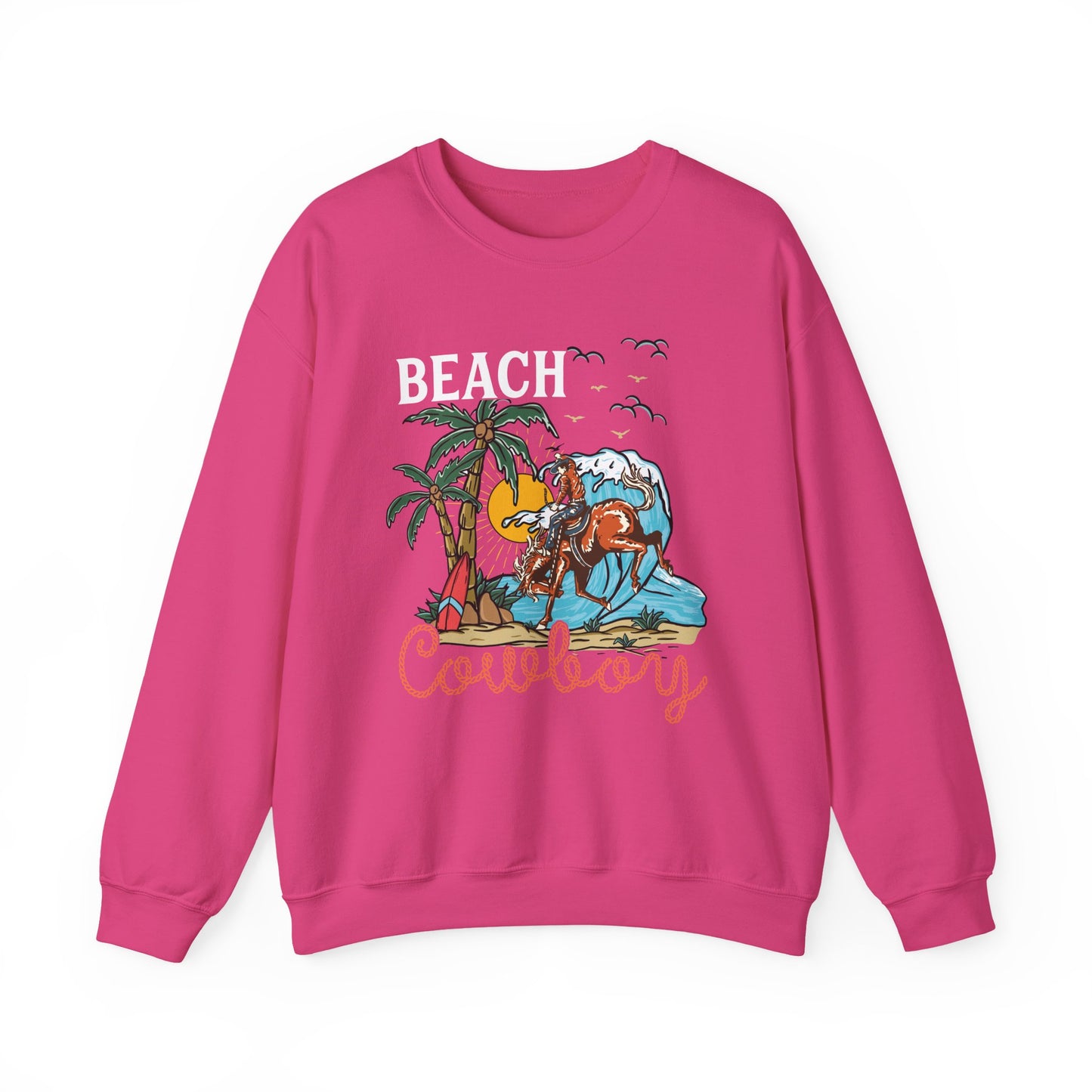 Beach Cowboy Sweatshirt – Tropical Palm Tree Western Rodeo Texas Pullover