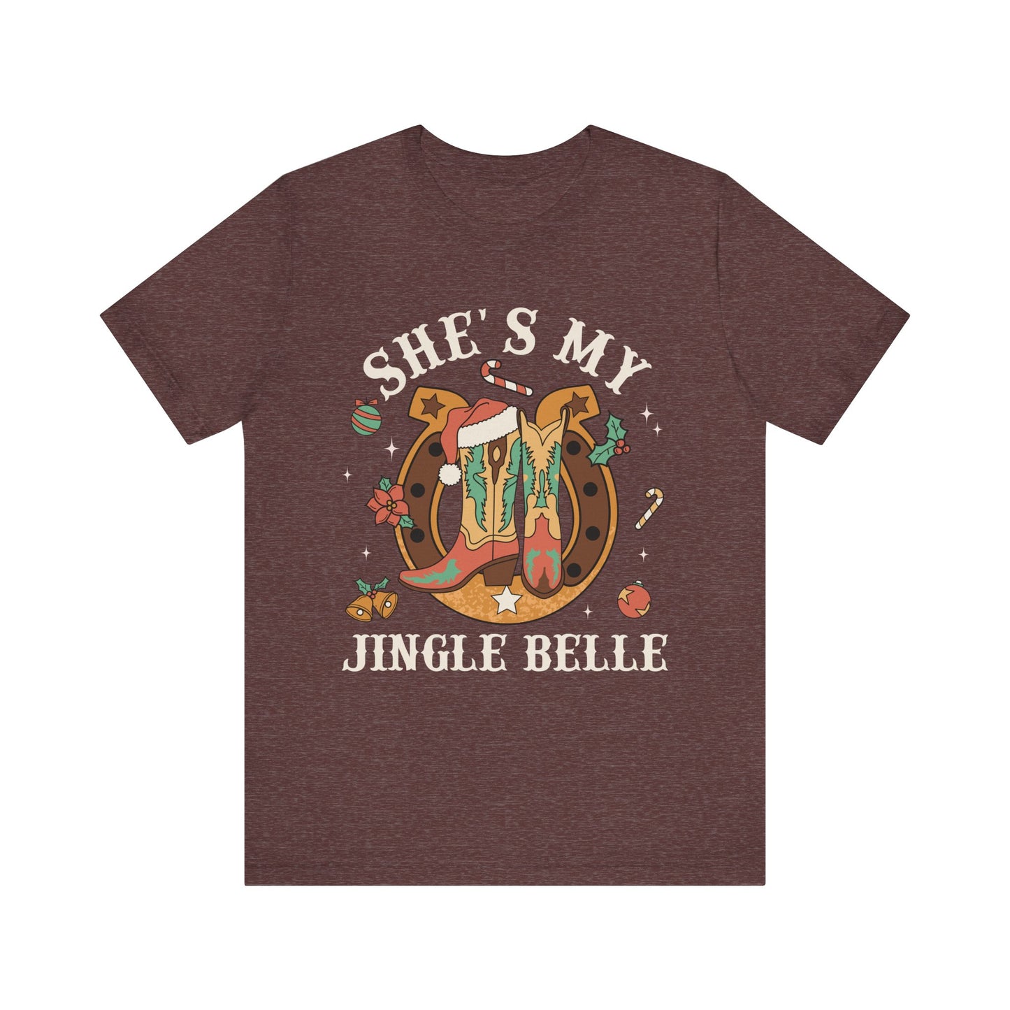 She’s My Jingle Bell Shirt – Cute Western Cowboy Cowgirl Matching Christmas Tee