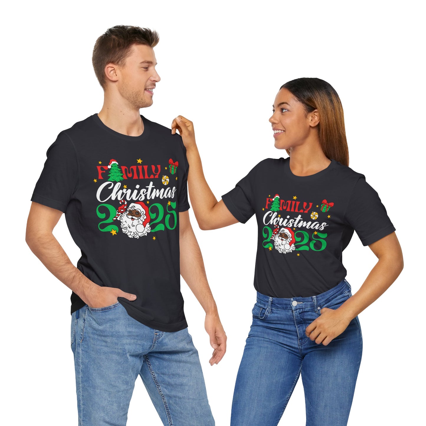 Family Christmas 2025 Shirt – Black Santa Afrocentric Matching Holiday Tee