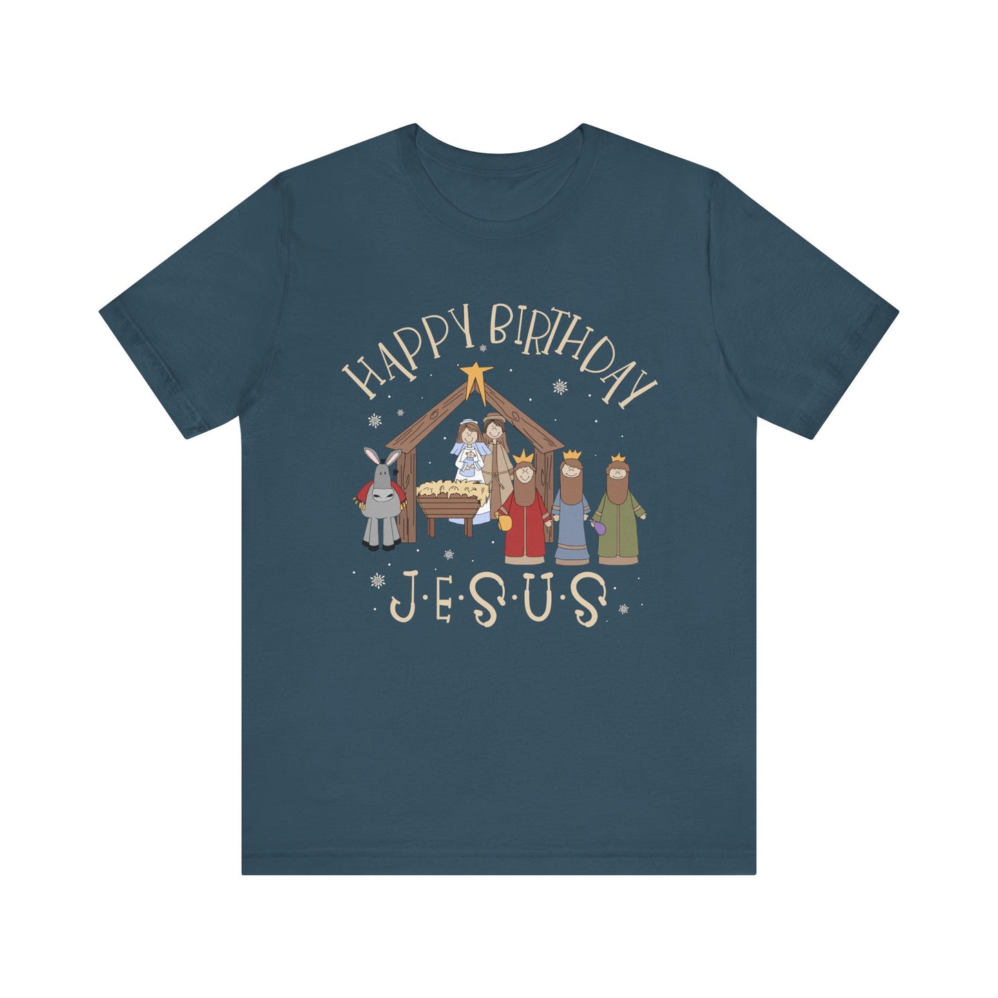 Nativity Happy Birthday Jesus Shirt – Christian Faith-Filled Christmas Tee