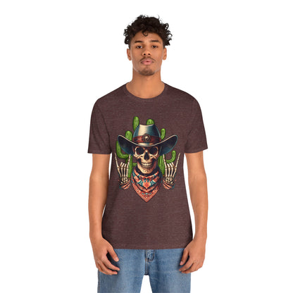 Skeleton Cowboy Howdy Shirt – Rock Hand Skull Western Rodeo Texas Tee