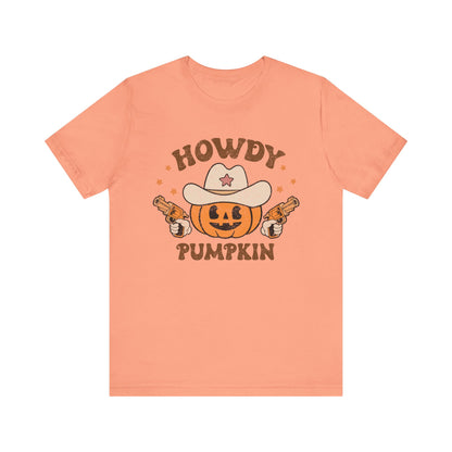 Howdy Pumpkin T-Shirt, Retro Western Cowboy Cowgirl Halloween Tee