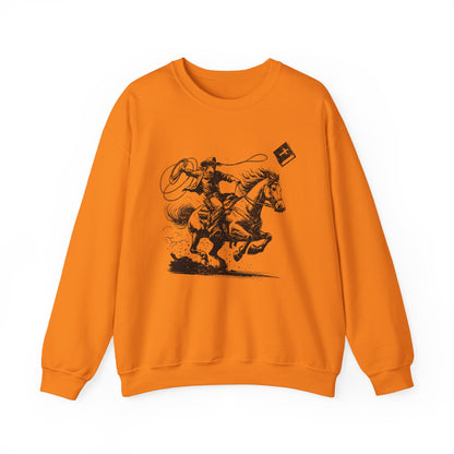 Retro Cowboy Riding Horse Sweatshirt – Christian Scripture Western Rodeo Pullover
