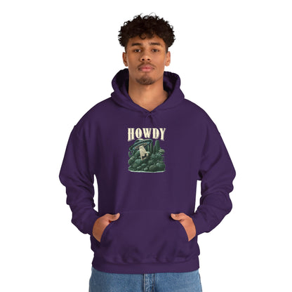 Howdy Cow Abduction Hoodie – Western UFO Rodeo Cactus Desert Texas Pullover