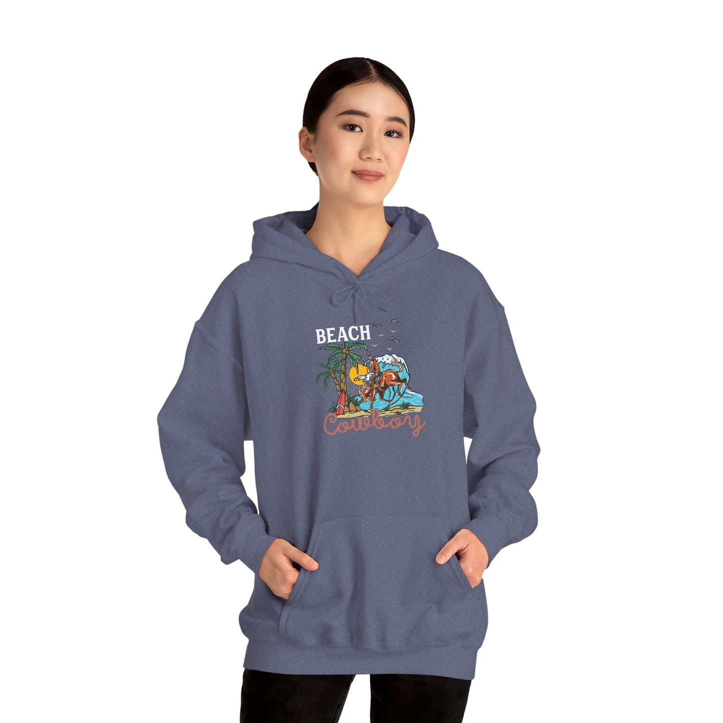 Beach Cowboy Hoodie – Tropical Palm Tree Western Rodeo Texas Pullover